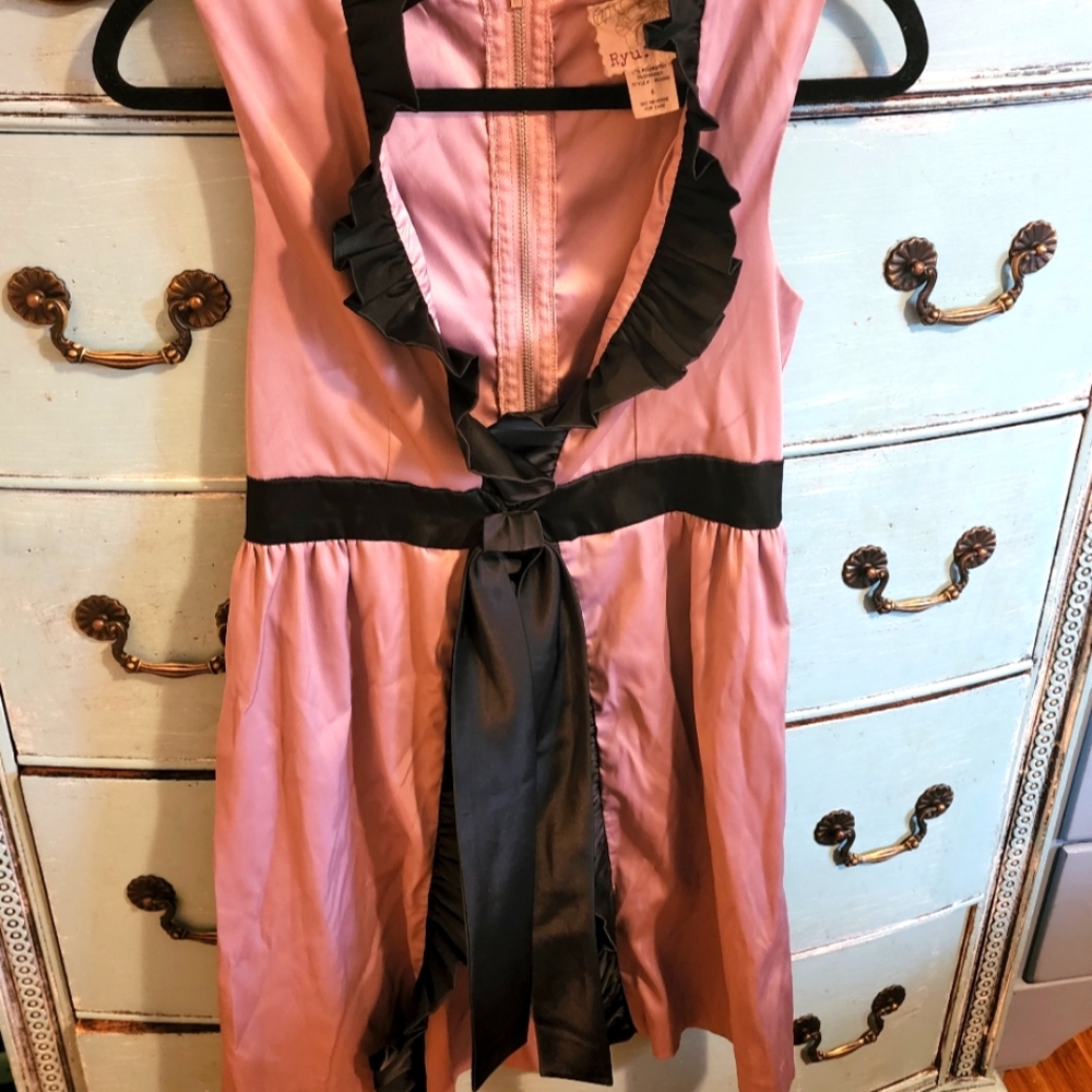 RYU Black & Purple Satin Dress Sz. Small 🖤💜🖤